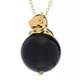 Zilveren halsketting met een zwarte onyx (Gems en Vogue)