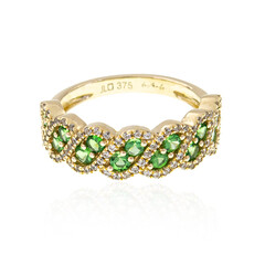 Gouden ring met AAA- Tanzania tsavorietem (de Melo)
