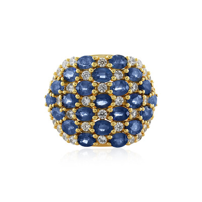 Zilveren ring met blauwe saffieren