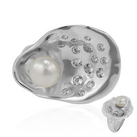 Zilveren ring met een zoetwater kweekparel