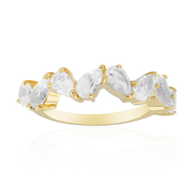 Zilveren ring met witte topaasstenen