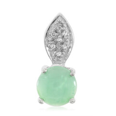 Zilveren hanger met een keizerlijk chrysopraas