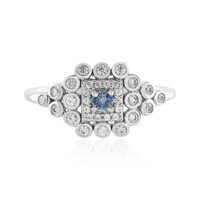 Zilveren ring met een Onverhitte blauwe Ceylon saffier