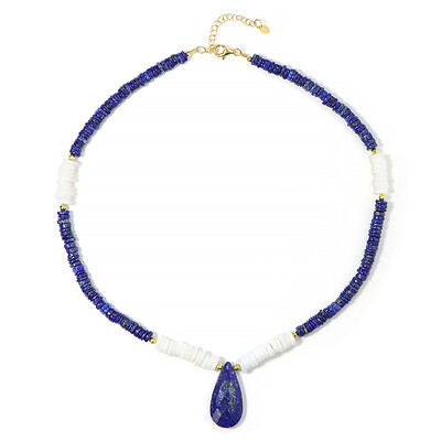Zilveren halsketting met een lapis lazuli
