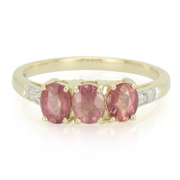 Gouden ring met Onverhitte Padparadscha Saffieren