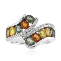 Zilveren ring met saffieren