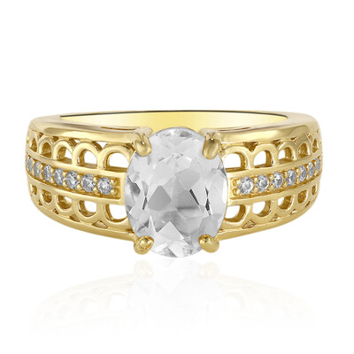 Zilveren ring met een witte topaas