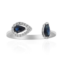 Gouden ring met een Blauwe Ceylon saffier