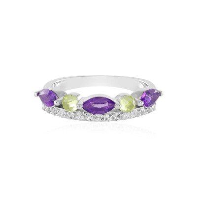 Zilveren ring met amethisten