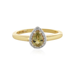 Gouden ring met een gele tanzaniet