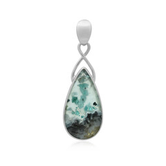 Zilveren hanger met een Gem silica (Bali Barong)