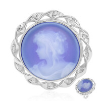Zilveren ring met een blauwe kant agaat