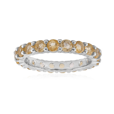 Zilveren ring met citrienstenen