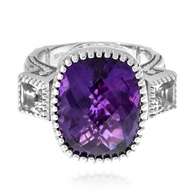 Zilveren ring met een Zambia-amethist (Dallas Prince Designs)