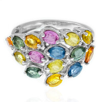 Zilveren ring met saffieren