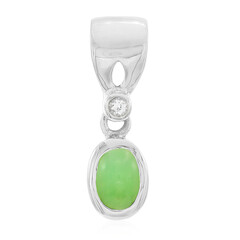 Zilveren hanger met een keizerlijk chrysopraas