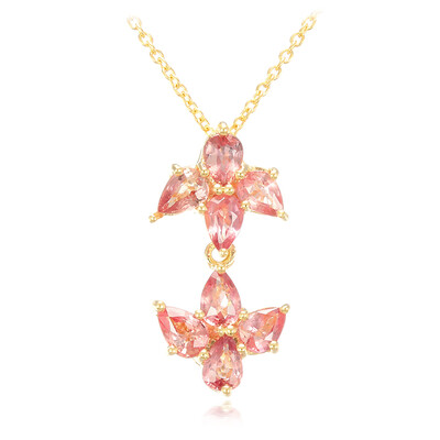 Gouden halsketting met Onverhitte Padparadscha Saffieren (AMAYANI)