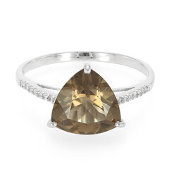 Zilveren ring met een rookkwarts