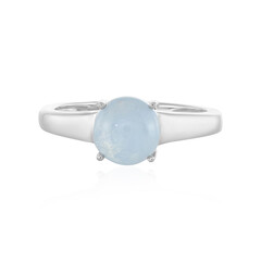 Zilveren ring met een aquamarijn