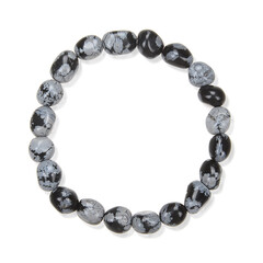 Armband met sneewvlokken obsidiaanstenen