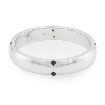 Zilveren ring met zwarte spinelstenen