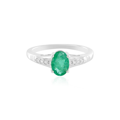 Zilveren ring met een Zambia-smaragd