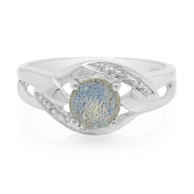 Zilveren ring met een spectroliet