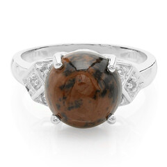 Zilveren ring met een mahonie obsidiaan