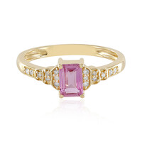 Gouden ring met een roze saffier