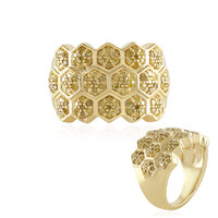 Zilveren ring met I3 Gele Diamanten