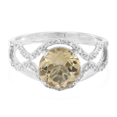 Zilveren ring met een champagne kwarts