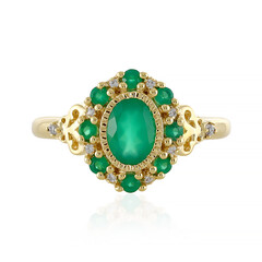 Zilveren ring met een Groene onyx