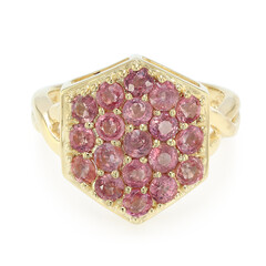 Gouden ring met Onverhitte Padparadscha Saffieren (AMAYANI)