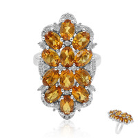 Zilveren ring met Madeira citrienstenen