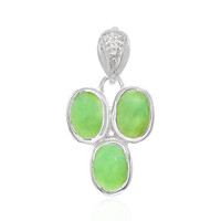 Zilveren hanger met keizerlijke chrysopraasstenen