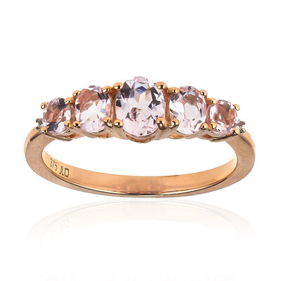 Gouden ring met een Onverhitte Roze Beril