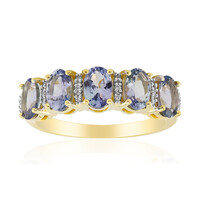 Gouden ring met lila tanzanieten