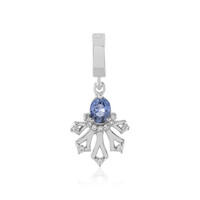 Zilveren hanger met een Onverhitte blauwe Ceylon saffier