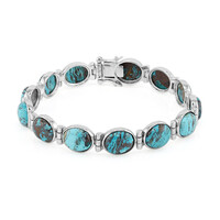 Zilveren armband met Azuriet Malachieten