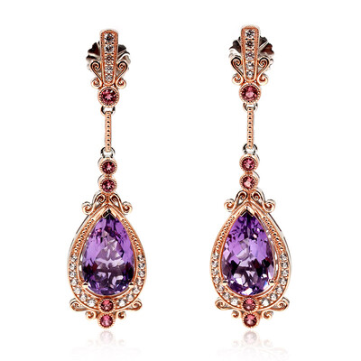 Zilveren oorbellen met amethisten (Dallas Prince Designs)