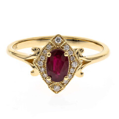 Gouden ring met een AAA Mozambique robijn (CIRARI)