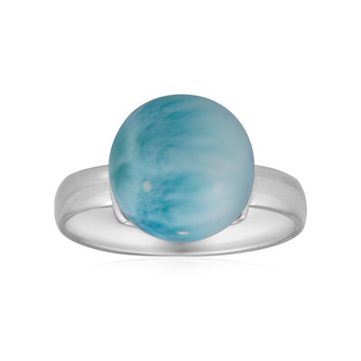 Zilveren ring met een larimar