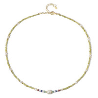 Zilveren halsketting met gele diamanten (Riya)