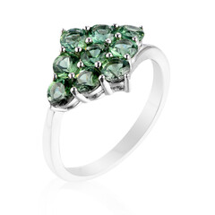 Zilveren ring met Chroom apatieten
