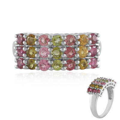 Zilveren ring met toermalijnen
