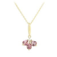 Gouden halsketting met Onverhitte Padparadscha Saffieren