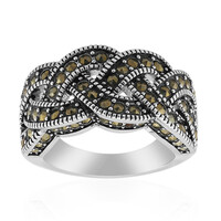 Zilveren ring met marcasieten