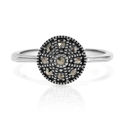 Zilveren ring met een marcasiet
