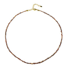 Zilveren halsketting met rode diamanten