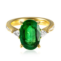Gouden ring met een AAA Zambia smaragd (CIRARI)